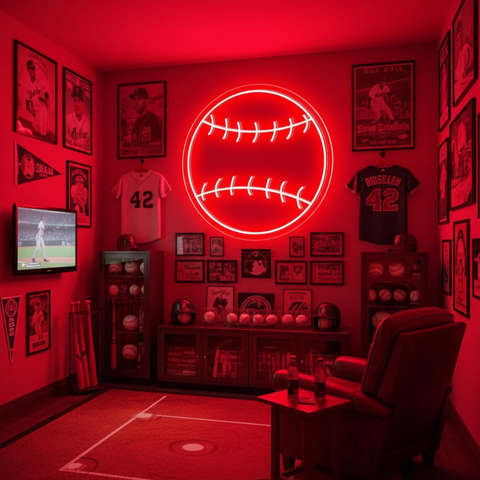Baseball Neon Sign for Kids, Baseball Led Light Bedroom Decor, Custom ...