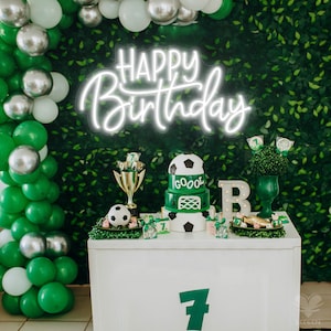 Placa de neon de feliz aniversário - Placas de neon de LED personalizadas - Placa de LED personalizada - Placa de neon de feliz aniversário - Placa de luz neon - Placas de neon - Placa personalizada