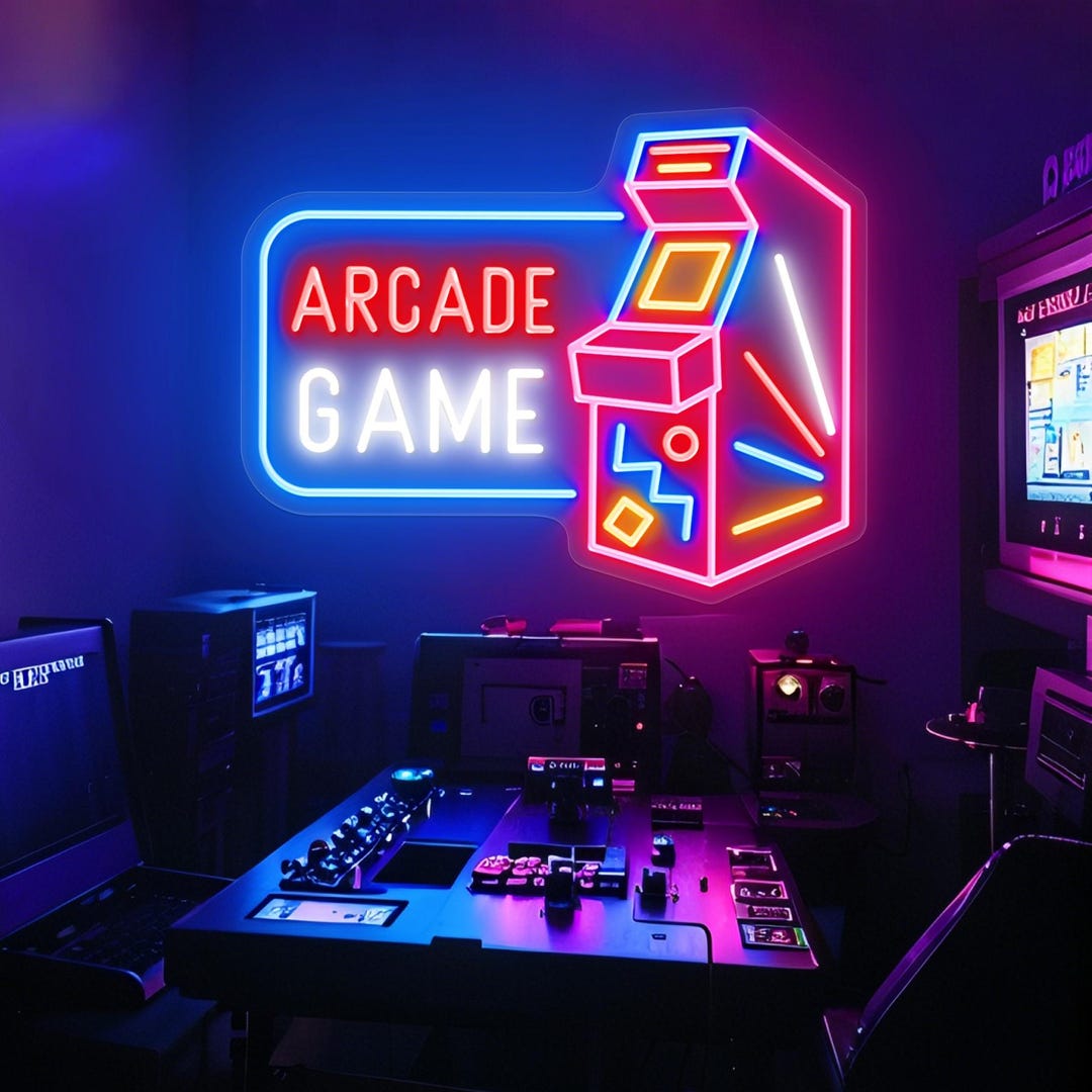 Arcade Game Room Sign, Game Room Decor Sign Custom, Arcade Wall Decor ...