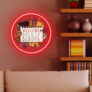 Letrero de neón personalizado para decoración de aulas, letrero personalizado para la vuelta al cole, letrero de pared para decoración de habitaciones infantiles, regalo para niños, regalos personalizados