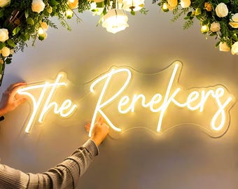 Custom Wedding Neon Sign, LED Wedding Sign with free dimmer, Battery Operated Neon Sign,Last Name Neon Sign,Mr & Mrs Neon Sign Wedding Decor