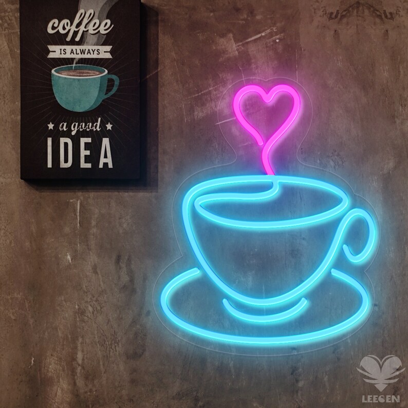 Coffee Neon Sign Coffee Bar Neon Cafe Neon Sign Custom Etsy