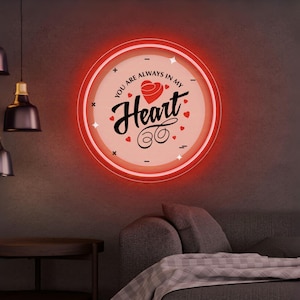 Love Neon Sign Custom Neon Sign, Heart Neon Sign Led Light, Home Bedroom Wall Decor,Valentine Heart Neon Art Party Decor,Valentines Day Gift