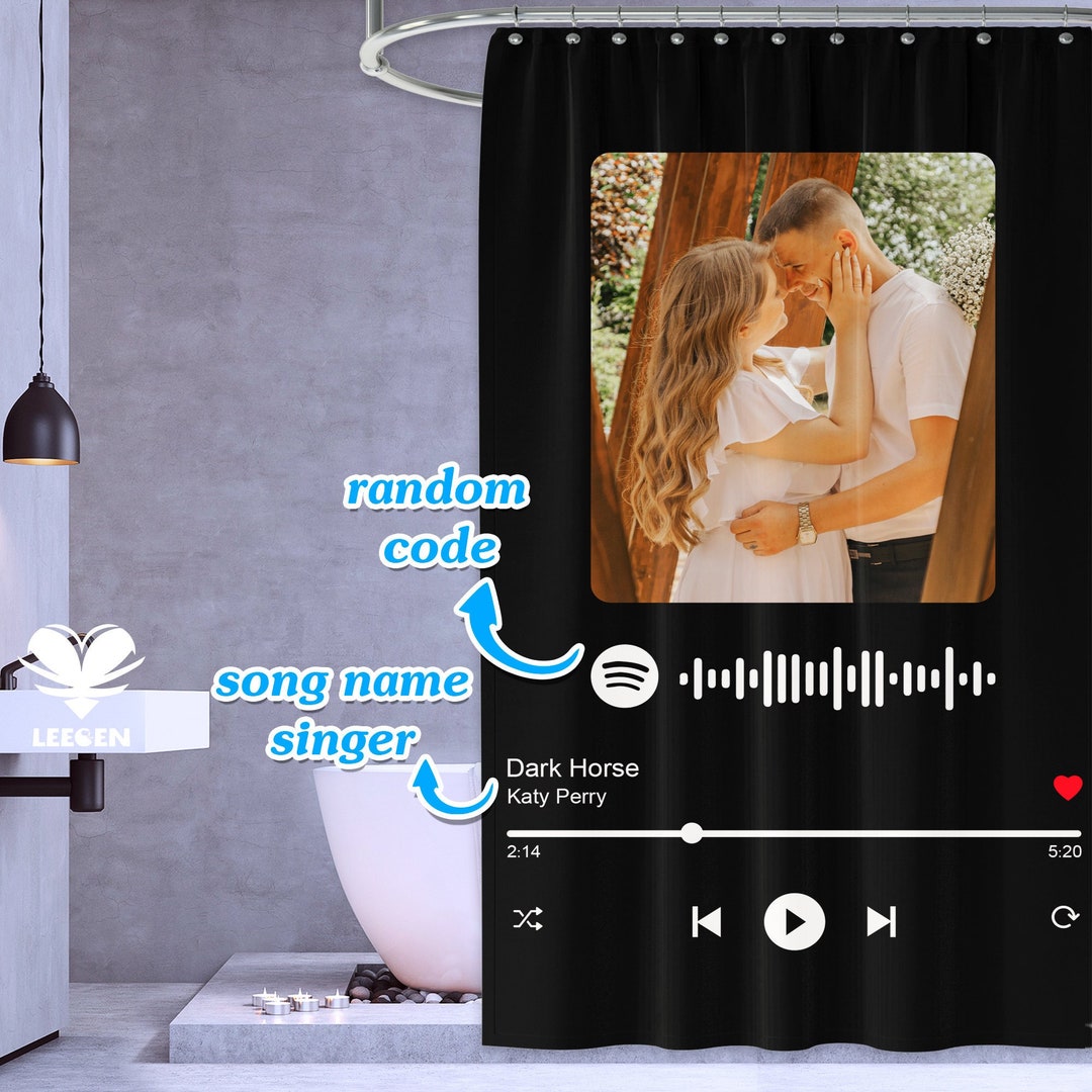 Personalized Song Shower Curtain, Home Decor, Bathroom Shower Curtain