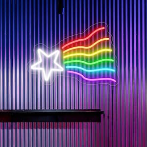 Rainbow Star Neon Sign, Custom LGBTQ Pride Month LED Neon Light Home Decor, Star Colorful Neon Light, Pride Party Backdrop Decor, LGBTQ Gift