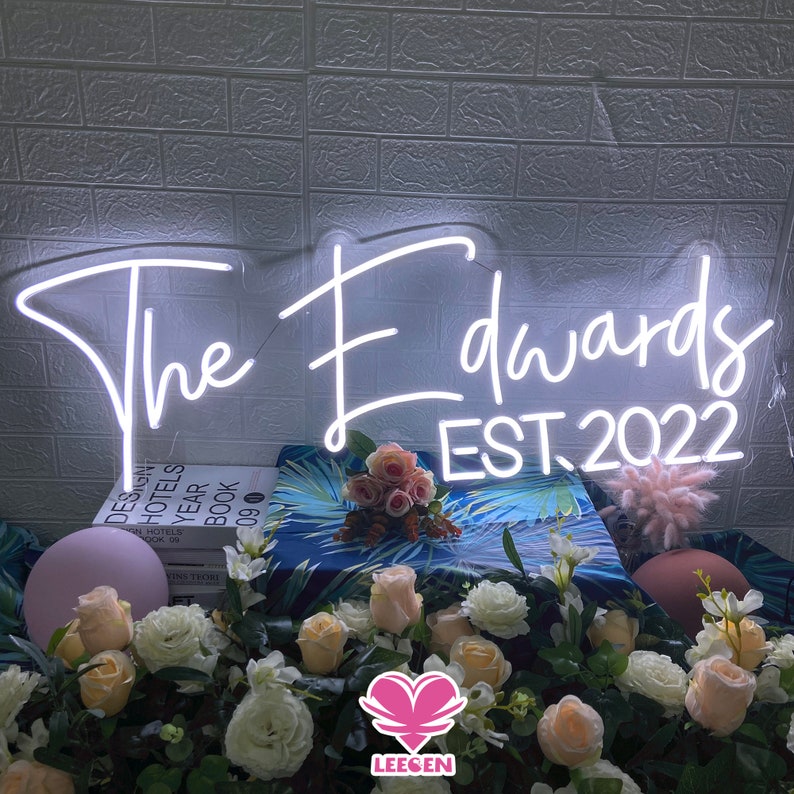 Wedding Neon Sign Custom Neon Sign Last Name Neon Sign Neon Etsy