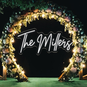 Letrero de neón con nombre personalizado, letrero vintage con nombre, letrero de neón personalizado a pilas, letrero de neón personalizado para boda, letrero de neón LED personalizado para boda