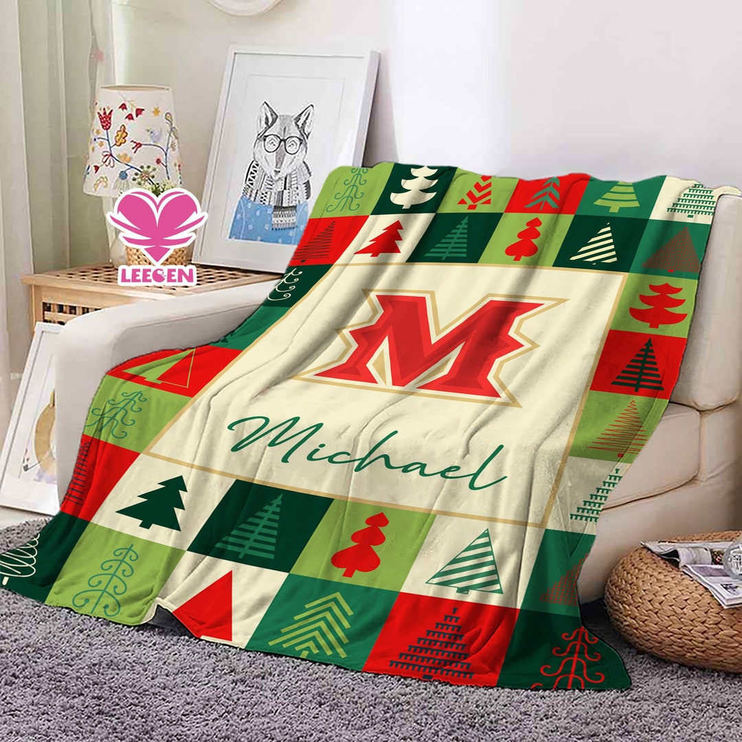 Personalized christmas blanket christmas gifts seasonal decor