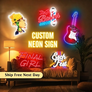 Custom Neon Sign Logo Acrylic UV Neon Sign UV Printing Acrylic Sign Custom Wall Decor, Custom LED Business Sign Neon Sign, Custom Logo Light