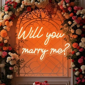Letrero de neón para boda, propuesta de matrimonio personalizada, decoración de luz de neón para fiesta de compromiso, decoración de pared de césped para boda