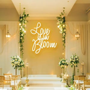 Liebe ist in Blüte Leuchtreklame Benutzerdefinierte Hochzeitsschild, benutzerdefinierte LED-Leuchtreklame für Hochzeit, Wanddekor Hochzeit Verlobungsfeier Hintergrund, Hochzeitsgeschenk