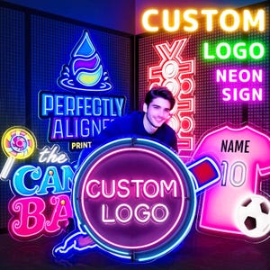 Letrero de neón con logotipo personalizado, letrero de neón, logotipo de letrero de neón personalizado, letrero de logotipo personalizado con impresión UV para pared, letrero de neón comercial personalizado, decoración de pared para bar