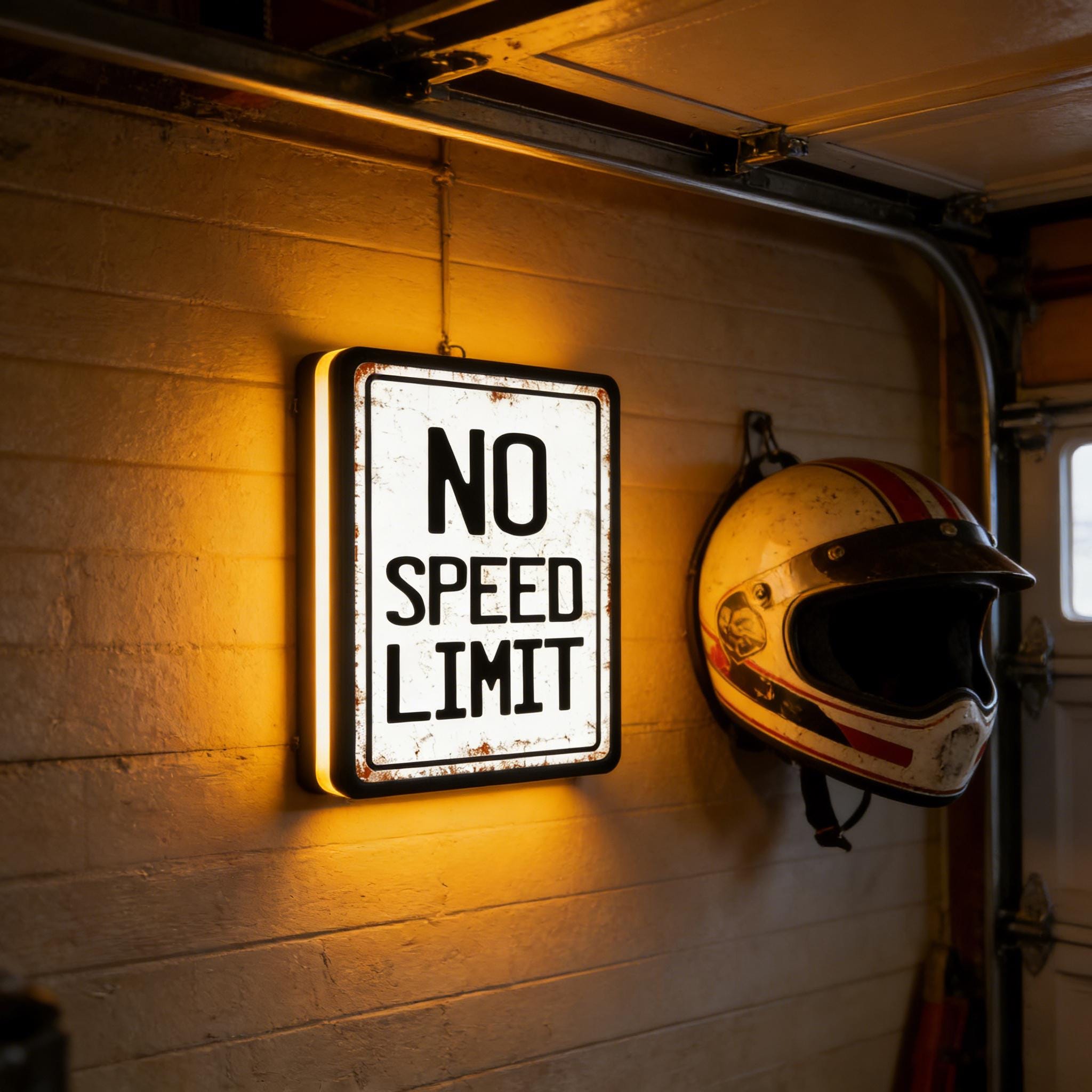 Custom “no Speed Limit” 3D LED Light Box, Racing Garage Wall Decor ...
