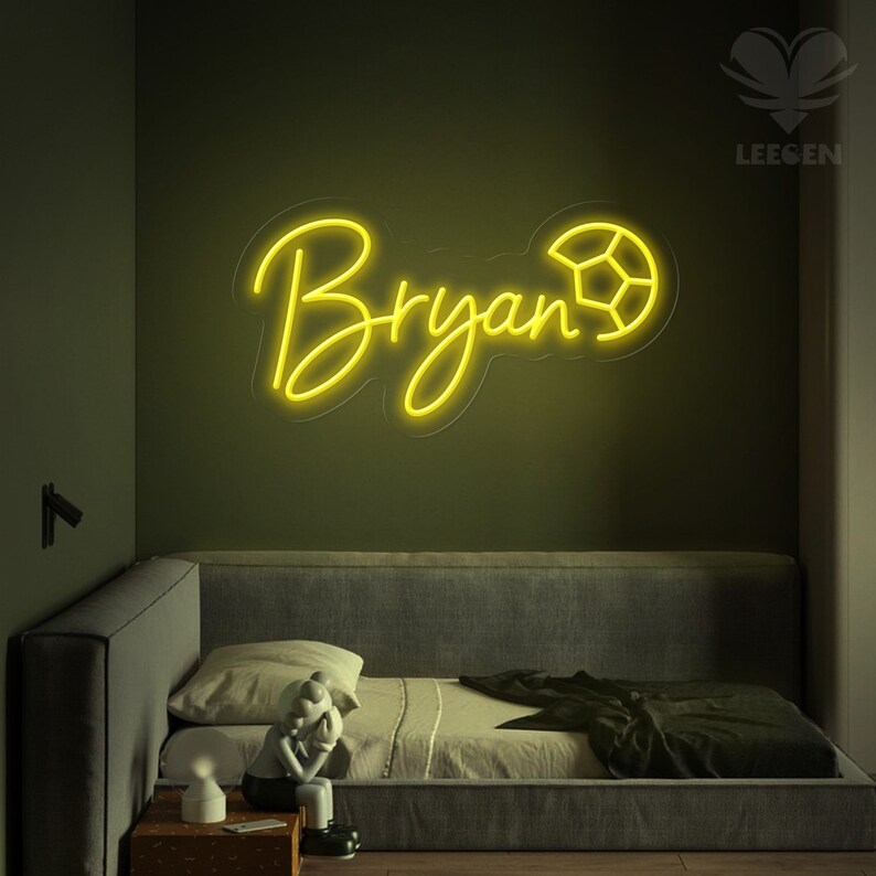 Neon Bryan Custom Name Neon Sign for Kids, Baseball Neon Sign Bedroom Custom Neon ...