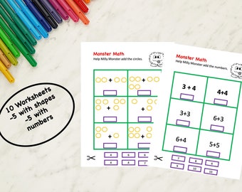Math Worksheets for Autism, Autism Printable, Autism Worksheet, Autism Education, Digital Download, ASD