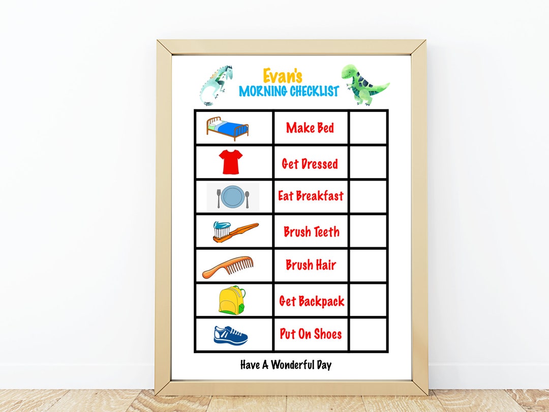 Boys Evening Routine Chart/ Bedtime Routine Chart/ Autism Chart/ Kids ...