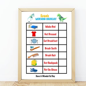Boys Evening Routine Chart/ Bedtime Routine Chart/ Autism Chart/ Kids ...