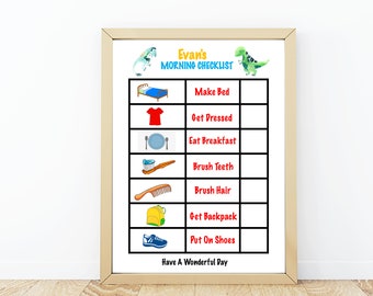 Boys Evening Routine Chart/ Bedtime Routine Chart/ Autism Chart/ Kids Chore Chart/Autism Visual Schedule