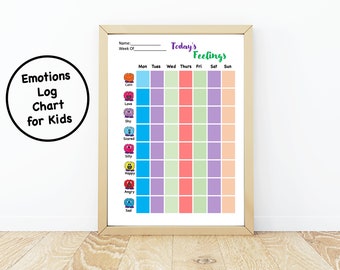 Kids Feelings Log Chart: Autism Communication, Mood Tracker (PDF)