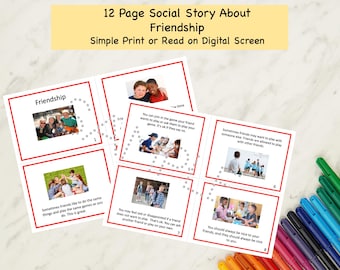 Friendship Social Story: Autism Social Skills Narrative, Autism and Friendship
