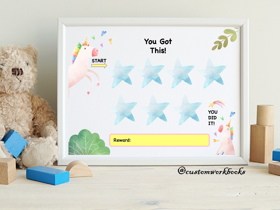Short Reward Chart For Girls Reward Chart For Autistic Child Etsy