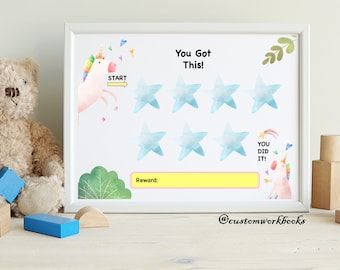 Unicorn Reward Chart: Autism Behavior Tracker (Digital Download)