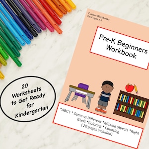Pre-K Workbook: Autism Education, Visual Learning (Instant Download)