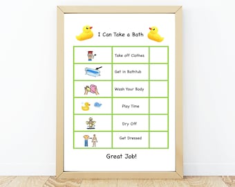 Autism Bath Time Visual Schedule & Social Story (Printable)