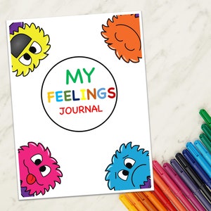 Autisme en emoties, gevoelensdagboek voor kinderen, dagboek voor emoties, autisme-werkbladen, gevoelenslogboek, kleurenmonster afdrukbaar