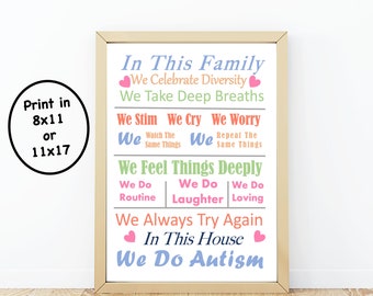 Autism Awareness Sign: "In This House" Autism (Digital Download)
