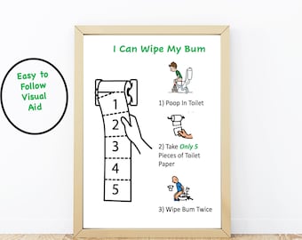 Autism Visual Schedule: How to Wipe Bum - Potty Training (Digital Download)