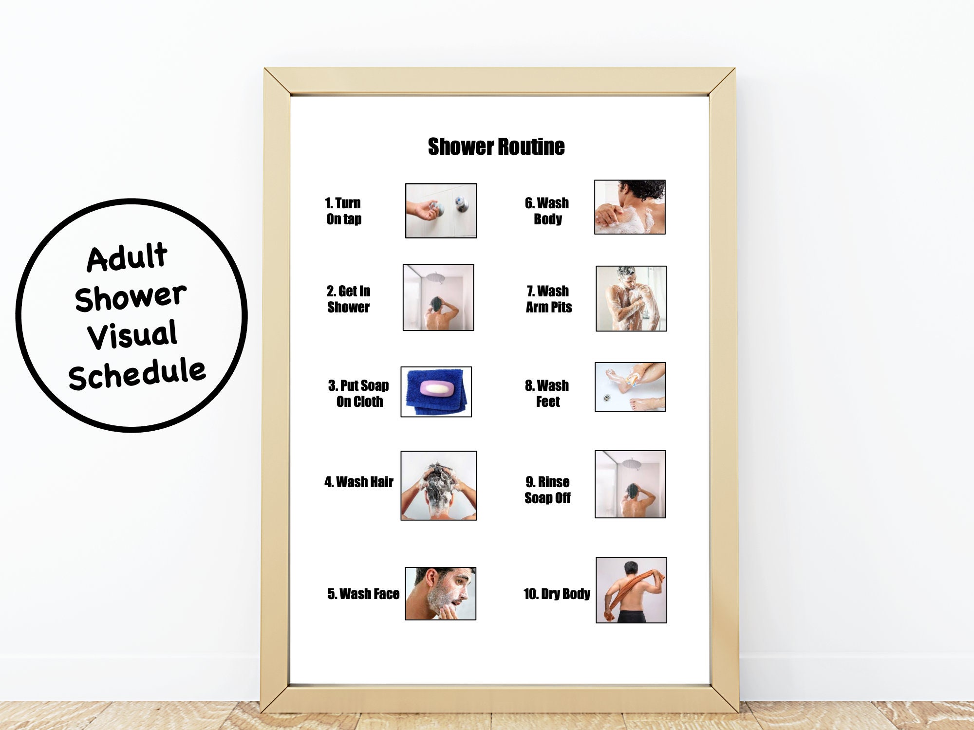 Adults Shower Routine, Shower Sequence for Autism, Autism Visual