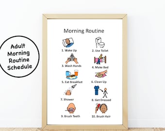 Visual Morning Schedule for Autistic Adults- Autism Hygiene - Autistic Teens