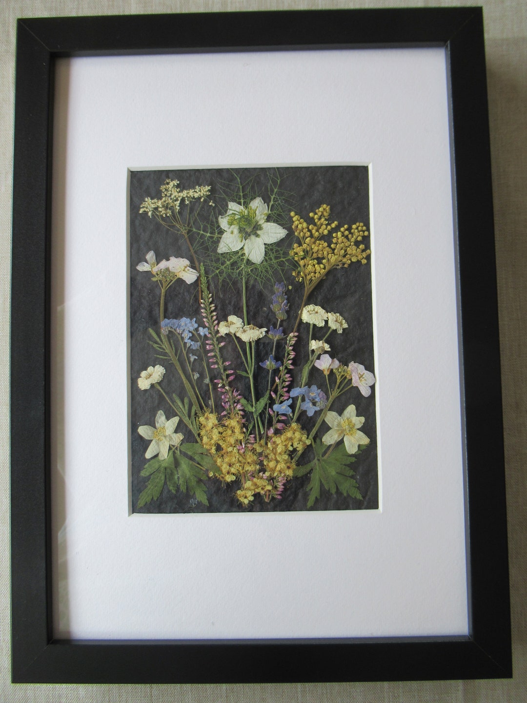 Pressed Flower Frame REAL Flower Frame Hand Made Dried Flower Etsy UK