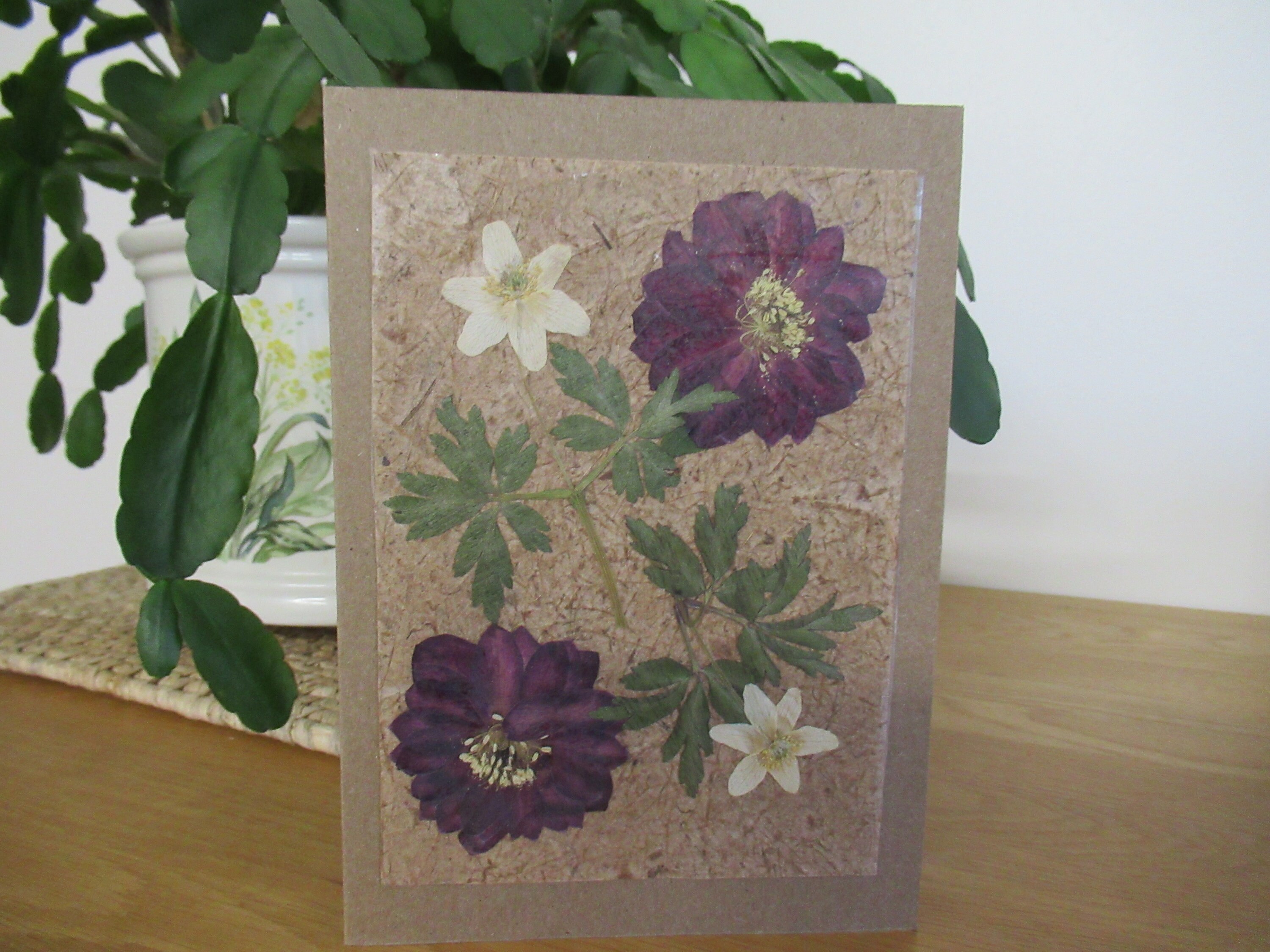 Pressed Flower Card REAL Flower Card Handmade Blank Card Etsy UK