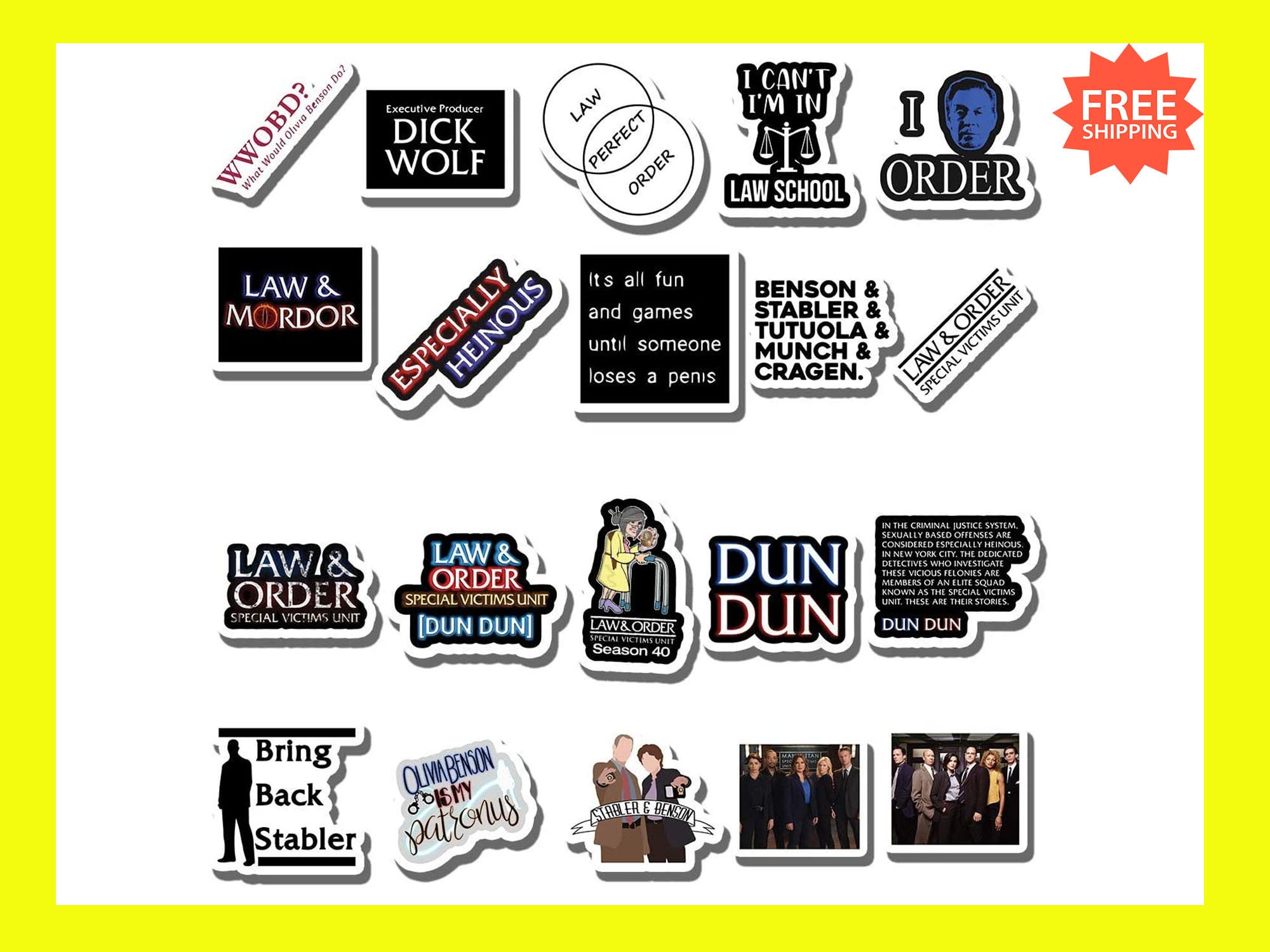 20 PCS Stickers Pack Law Aesthetic and Vinyl Order Colorful Etsy