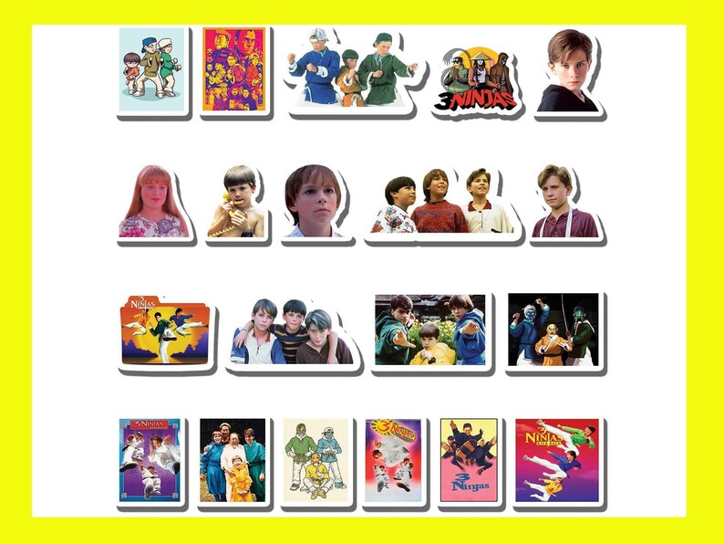 20 PCS Stickers Pack 3 Aesthetic Ninjas Vinyl Colorful Waterproof for Water Bottle Laptop Bumper Car Bike Luggage Guitar Skateboard