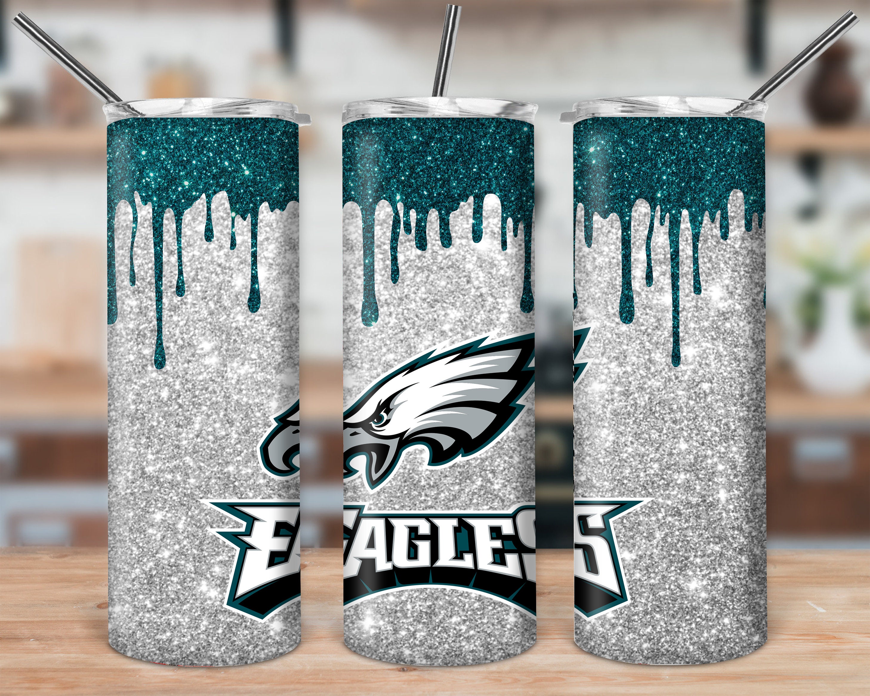 Glitter Philadelphia Eagles NFL Tumbler Philadelphia Eagles  Etsy