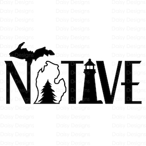 Michigan Native, Lighthouse, SVG Digital Download, Silhouette Cricut Files (ZIP)