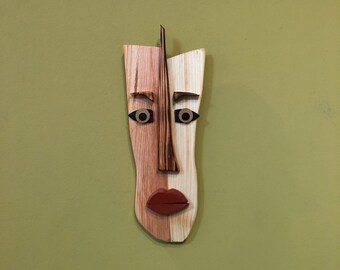 Modern African mask, wall decor, home decor, room decor , office décor, Modern wall sculpture, large wooden wall art, office art, pop art