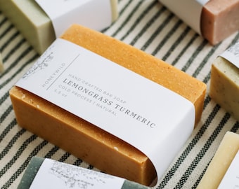 Turmeric Lemongrass Soap | Vegan | Natural | Cold Process | 5.5 oz