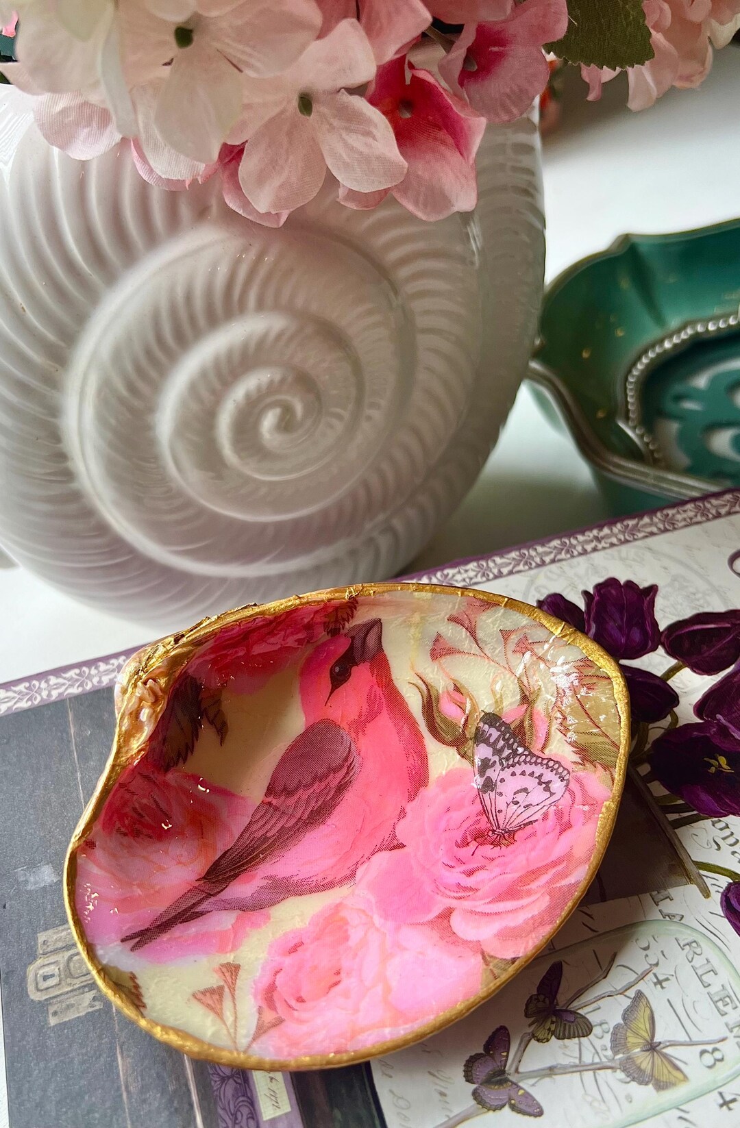 Bird Clam Seashell Ring Dish, Jewelry Tray, Beach Themed Gift, Unique ...