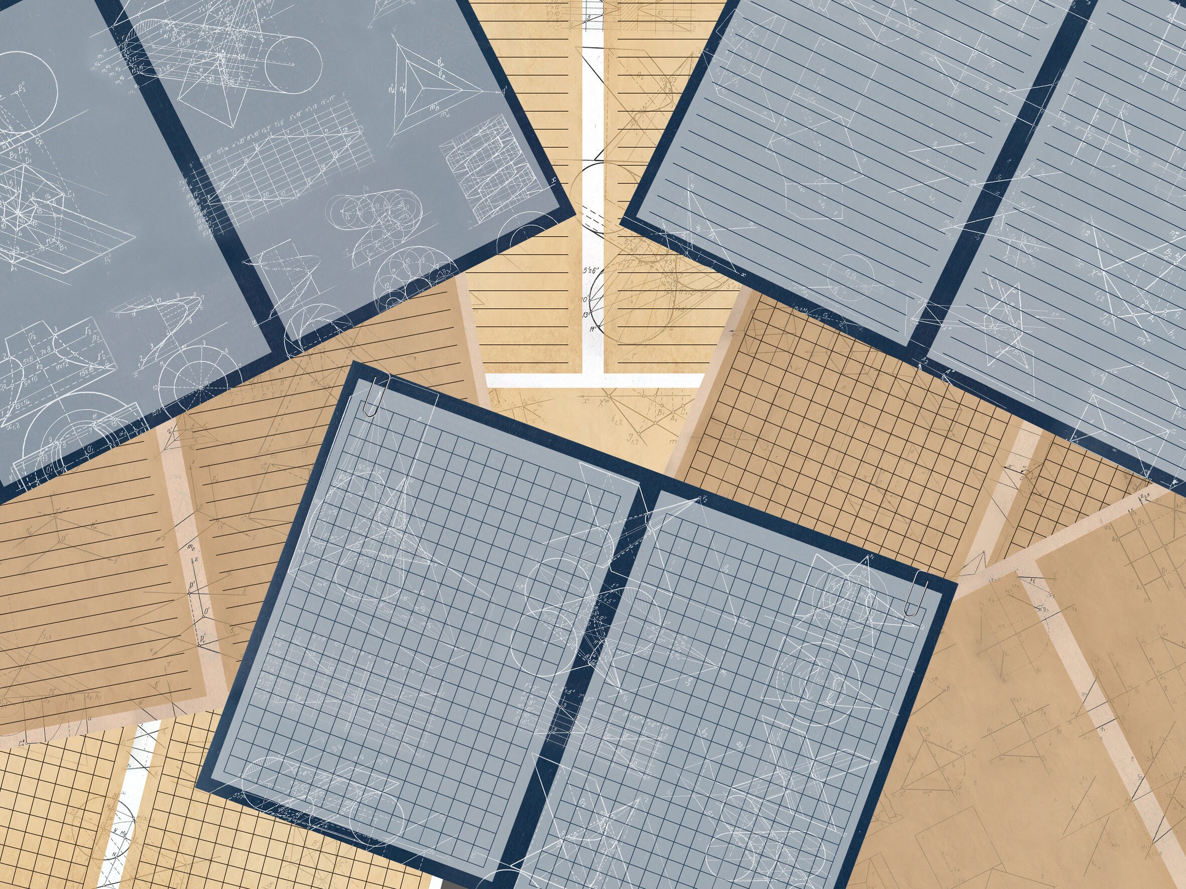 Descriptive Journal Maths Example Descriptive Geometry Junk Journal Pages: Digital Printable Maths Papers ...