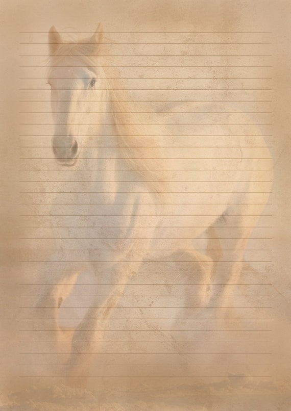 Vintage Horses Paper Sheets with Lines Digital and Printable | Etsy