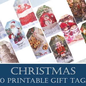 Christmas Gift Tags: Digital and Printable Ephemera Tags, Junk Journal Tags, Scrapbooking Tags, Winter Tags, Festive Tags, Instant Download