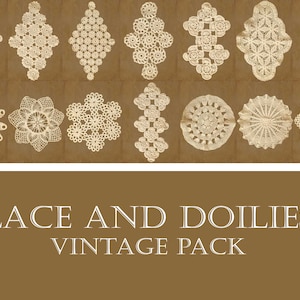 Vintage Lace / Doilies Digital Paper Sheets for Junk Journal, Scrapbooks and Crafts, Printable Pack, Lace / Doilies Prints, Instant Download