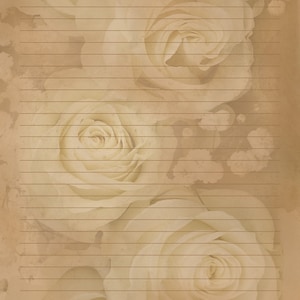 Retro RosenPapierblätter mit Linien, Digitales & ausdruckbares Liebesbriefpapier, Vintage Blumen Briefpapier Set, Muttertagsgeschenk Sofort Download