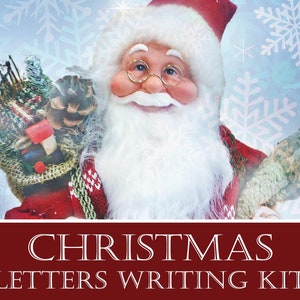 Christmas Letter Writing Set: Digital Printable Christmas Envelopes and Paper Blank Sheets and with Lines, Christmas Gift, Instant Download