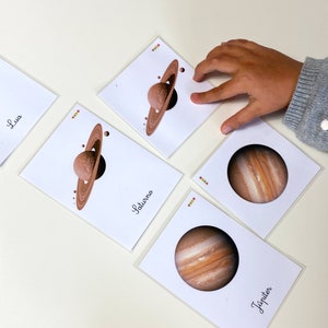 PLANETS Montessori Cards for kids, Solar system Science, Space Education, Planets Montessori Educational Material, PORTUGUÉS e INGLÉS