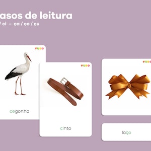 16 cartes de lecture de cas en portugais, langue Montessori et grammaire, langue primaire, apprentissage du portugais